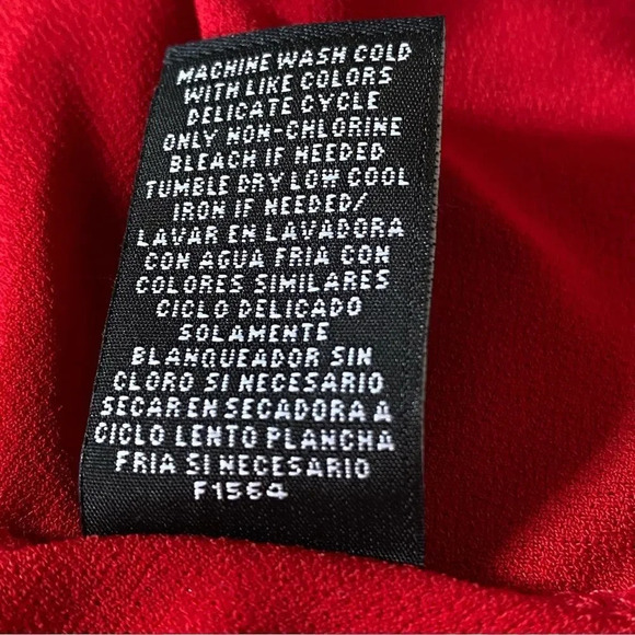 Rafaella 3X Top Shirt Red Solid Round Neck 3/4 Sleeve Knot Faux Wrap Stretch P11 - Picture 7 of 7